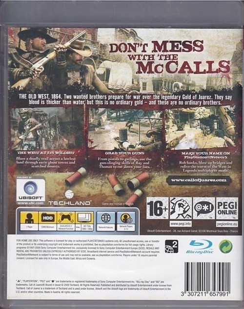 Call of Juarez  - Bound in Blood - PS3 (B Grade) (Genbrug)